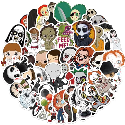 AUCEKO 50 Stück Horrorfilmrollen Aufkleber Pack Horrorfilm Sticker Set wasserdichte Vinyl Sticker für Laptop Kinder Autos Motorrad Fahrrad Skateboard Gepäck Koffer Computer Aufkleber Graffiti Decal von AUCEKO