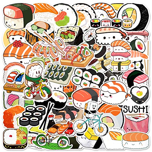 AUCEKO 50 Stück Japenisches Essen Aufkleber Pack Sushi Sticker Set wasserdichte Vinyl Sticker für Laptop Kinder Autos Motorrad Fahrrad Skateboard Gepäck Koffer Computer Aufkleber Graffiti Decal von AUCEKO