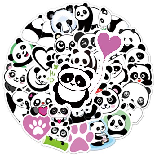 AUCEKO 50 Stück Panda Aufkleber Pack Der Panda Sticker Set wasserdichte Vinyl Sticker für Laptop Kinder Autos Motorrad Fahrrad Skateboard Gepäck Koffer Computer Aufkleber Graffiti Decal von AUCEKO