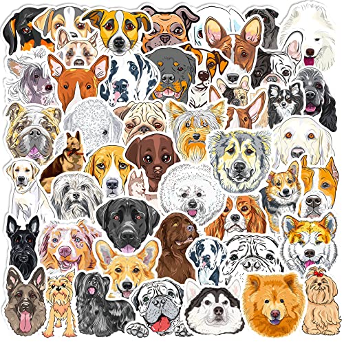 AUCEKO 50 Stück Persönlichkeit Hund Aufkleber Pack Hund Sticker Set wasserdichte Vinyl Sticker für Laptop Kinder Autos Motorrad Fahrrad Skateboard Gepäck Koffer Computer Aufkleber Graffiti Decal von AUCEKO