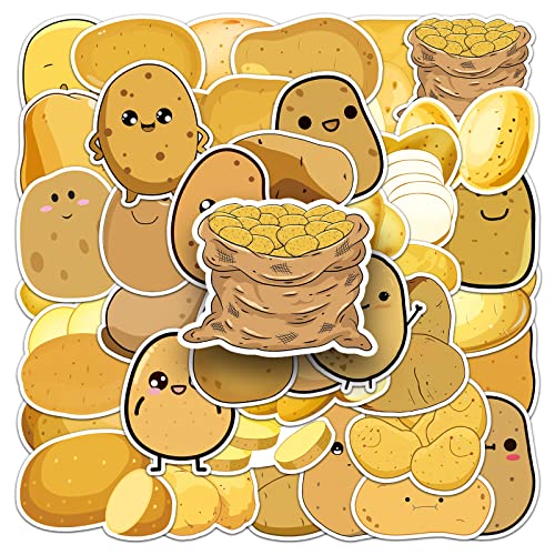 AUCEKO 50 Stück Potatoes Aufkleber Pack Kartoffeln Sticker Set wasserdichte Vinyl Sticker für Laptop Kinder Autos Motorrad Fahrrad Skateboard Gepäck Koffer Computer Aufkleber Graffiti Decal von AUCEKO