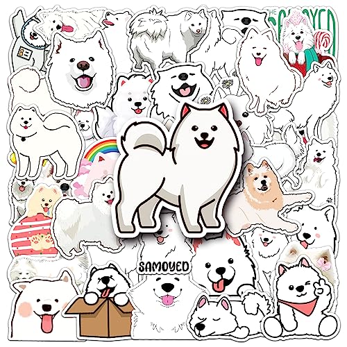 AUCEKO 50 Stück Samoyed Aufkleber Pack Samojeden Sticker Set wasserdichte Vinyl Sticker für Laptop Kinder Autos Motorrad Fahrrad Skateboard Gepäck Koffer Computer Aufkleber Graffiti Decal von AUCEKO