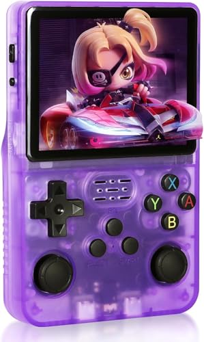 Handheld Game Consoles Portable Retro Games Console Upgraded Version, 3.5In IPS Screen Video Player 64g 15,000+ Games Retro Handheld Game Console, with Open Source Linux System(Purple) von AUFGLO