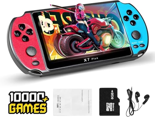 Handheld Spielekonsolen Tragbare Retro Spielekonsole Plus Upgraded Version, 5.5In Großer Bildschirm Vorinstalliert 10000+ HD Klassische Retro Videospiele von AUFGLO