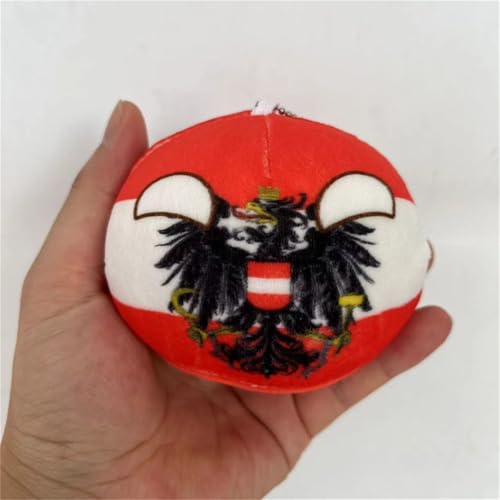 AUKKIC Country Ball Plushies 10,2 cm Polen Ball Geschenk Plüsch Anhänger Puppe Kugeln Home Decor Kroatien Portugal Argentinien Rom Österreich Country Balls (Österreich) von AUKKIC