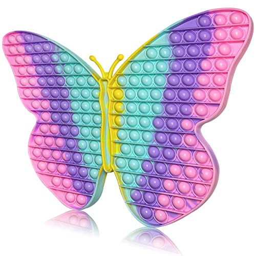 AULOK Jumbo Schmetterling Pop für Mädchen, Es ist 15,75 Zoll 162 Bubbles Extra Groß Pop Popping Fidget Toys, Riesen Schmetterling Spielzeug, Riesige Big Jumbo Pop Fidget Toy Stress Reliever, Frauen von AULOK