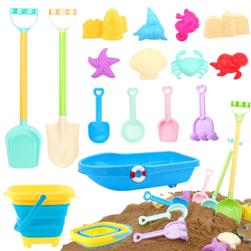 AUNGKWANG 16 Stück Sandspielzeug Strandspielzeug Kinder, Sandkasten Spielzeug Kinder mit Faltbarer Sandeimer, Wasserspielzeug für Badewanne, Gartenspielzeug ab 2-5 Jahre Mädchen Junge Zufällige Farbe AUNGKWANG 16 Stück Sandspielzeug Strandspielzeug Kinder, Sandkasten Spielzeug Kinder mit Faltbarer Sandeimer, Wasserspielzeug für Badewanne, Gartenspielzeug ab 2-5 Jahre Mädchen Junge Zufällige Farbe von AUNGKWANG