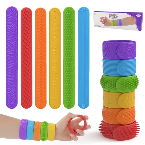 AUNGKWANG 6 Stück Fidget Toys, Sensorisches Spielzeug aus Strukturiertem Silikon, Sensory Fidget Armband Spielzeug Sensorik Autismus Spielzeugs für Kinder Erwachsene Mitgebsel AUNGKWANG 6 Stück Fidget Toys, Sensorisches Spielzeug aus Strukturiertem Silikon, Sensory Fidget Armband Spielzeug Sensorik Autismus Spielzeugs für Kinder Erwachsene Mitgebsel von AUNGKWANG
