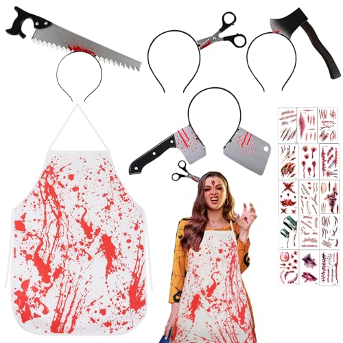 AUNGKWANG 20 Stück Halloween Haarreif Horror, Horror Halloween Accessoires, mit HalloweenZombie Scars Tattoo and Blutschürze, Kostüm Requisiten Fasching Karneval Party Cosplay AUNGKWANG 20 Stück Halloween Haarreif Horror, Horror Halloween Accessoires, mit HalloweenZombie Scars Tattoo and Blutschürze, Kostüm Requisiten Fasching Karneval Party Cosplay von AUNGKWANG