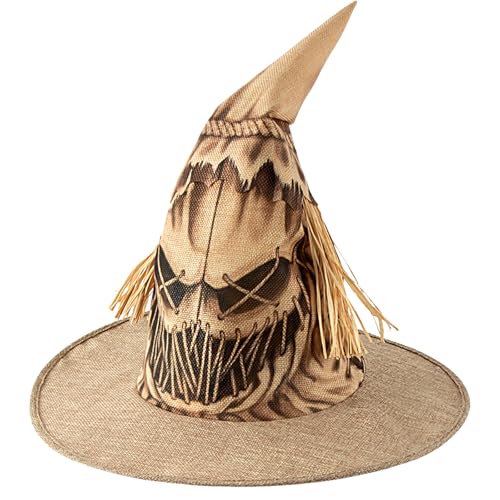 AUNGKWANG Scarecrow Witch Hat, Vogelscheuchen Hexenhut für Erwachsene Halloween Party Supplies Dress up Cosplay Kostüm Zubehör, für Farmthemen, ländliche Partys, Halloween, Braun, 39 x 39 x 33 cm AUNGKWANG Scarecrow Witch Hat, Vogelscheuchen Hexenhut für Erwachsene Halloween Party Supplies Dress up Cosplay Kostüm Zubehör, für Farmthemen, ländliche Partys, Halloween, Braun, 39 x 39 x 33 cm von AUNGKWANG