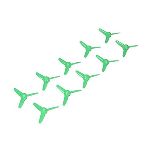 AUNMAS 10PCS Propeller 2mm Welle 3 Flügel Propeller, Kunststoff Propeller ABS 3 Flügel Lüfterblätter für Schiffsmodell RC Boot Flugzeug Wissenschaft Bildung Spielzeug (Green) von AUNMAS