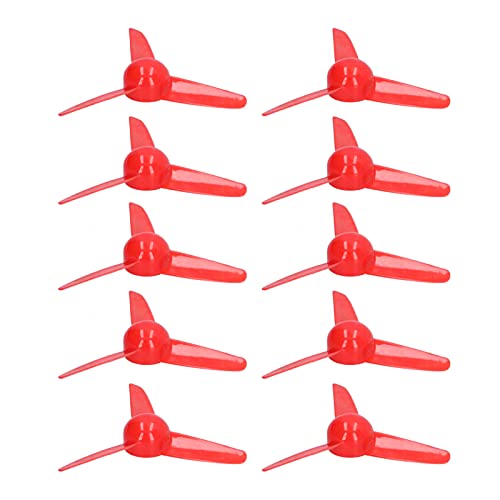 AUNMAS 10PCS Propeller 2mm Welle 3 Flügel Propeller, Kunststoff Propeller ABS 3 Flügel Lüfterblätter für Schiffsmodell RC Boot Flugzeug Wissenschaft Bildung Spielzeug (Rot) von AUNMAS