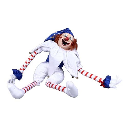 AUNMAS Gruselige Clown-Puppe, Gruselige Halloween-Dekoration, Vielseitig Einsetzbar mit Biegsamen Beinen, 100 cm Lang, Ideal für den Urlaub von AUNMAS