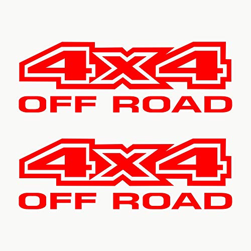 Autodomy 4x4 Off Road Allrad Aufkleber Paket 2 Stück für Auto | Autoaufkleber Offroad Resistent gegen Wasser und Sonnenstrahlen (Rot) von AUTODOMY