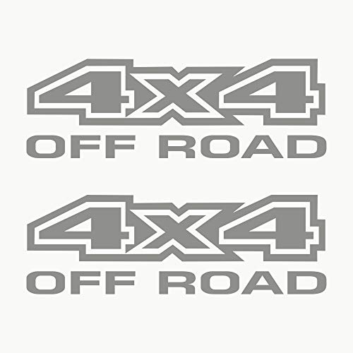 Autodomy 4x4 Off Road Allrad Aufkleber Paket 2 Stück für Auto | Autoaufkleber Offroad Resistent gegen Wasser und Sonnenstrahlen (Silber) von AUTODOMY