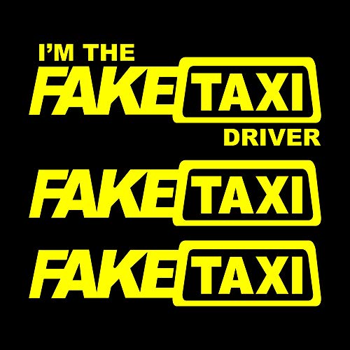 AUTODOMY Faketaxi Fake Taxi und I'm The Fake Taxi Driver Aufkleber Paket 3 Stück für Auto oder Motorrad von AUTODOMY