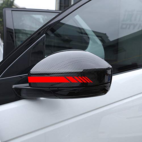 AUTODOMY Rückspiegel Aufkleber Auto mit Streifen Design Stripes Packet mit 6 Einheiten mit unterschiedlichen Breiten für das Auto (Rot) von AUTODOMY
