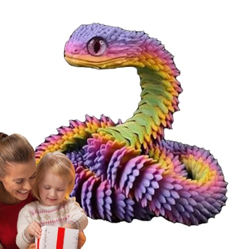 AUTOECHO 3D-gedrucktes Schlangen-Zappelspielzeug,3D-gedrucktes Schlangen-Zappelspielzeug | 3D-Druck Schlange Haustier bewegliches Gelenk,Kreatives Spielzeug, Stressabbau-Spielzeug für Erwachsene, von AUTOECHO