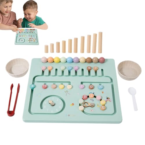 AUTOECHO Abakus für Kinder Mathe, Zählspielzeug für Kleinkinder 1-3 - Bunte Math Manipulatives Kindergarten-Brettspiele | Multifunktionales Zählspielzeug aus Holz zur Zahlenerkennung und zum frühen von AUTOECHO