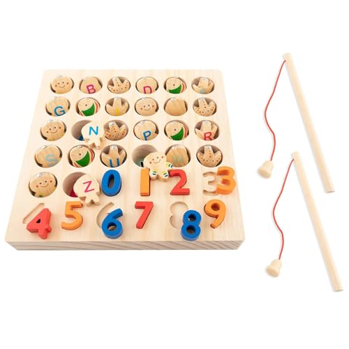 AUTOECHO Angelbrettspiel für Kinder, Angelzählspiel,Lernspielzeug Angelbrett | Vorschul-Brettspiele, Spielzeug, Puzzle-Angelspiele mit Zahlen und Buchstaben für die Vorschule von AUTOECHO