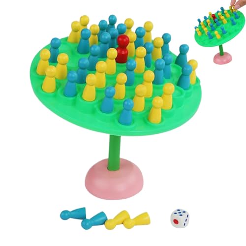 AUTOECHO Balance-Brettspiel, Balance-Baum-Brettspiel - Hölzernes Mannbrett-Stapelspielzeug,Stapelbares Balancierbaum-Spielzeugspiel für Zwei Spieler für Familie, Mädchen, Kinder, Freunde von AUTOECHO