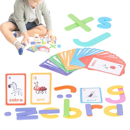 AUTOECHO Briefe Toys, Rechtschreibspiele - Sichtwörter Spiele Buchstabe Puzzle | Formspielzeug für Formfarberkennung, sensorische Spielzeug -Lernaktivitäten für Kindergartenschule Haus von AUTOECHO