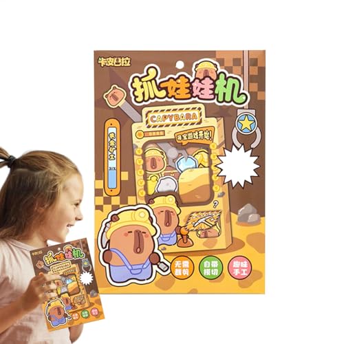 AUTOECHO Capybara Spielzeug-Klauenmaschine, kleine Klauenmaschine - Handgefertigte Capybara Arcade-Spielmaschine | Papierkrallenmaschine, Drehmaschinenspielzeug, Spielzeug für den Innenbereich von AUTOECHO