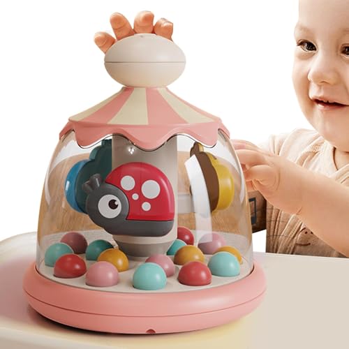 AUTOECHO Drehspielzeug für Babys, Schiebe- und Drehspielzeug für Kinder - Karussell Buntes rotierendes Pressspielzeug - Musikalisches Spielzeug zur Verbesserung der Handkraft, interaktive von AUTOECHO