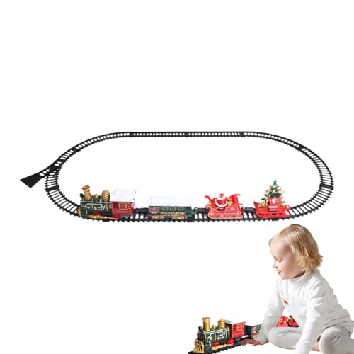 AUTOECHO -Eisenbahn-Set,Eisenbahn-Spielset | Weihnachtsmotorzugspielzeug | Interaktives Motoreisenbahn-Spielzeug, Modelleisenbahnen für Kinder mit Licht und Ton für Kinder ab 3 Jahren von AUTOECHO