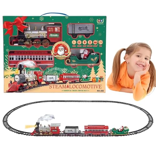 AUTOECHO Eisenbahnspielzeug für, Eisenbahnschienenset für Kinder - Spielzeuglokomotive für mit Frontlicht | Verbessern Sie die Hand-Auge-Koordination, Spielzeugmodell mit Eisenbahnwaggon für von AUTOECHO