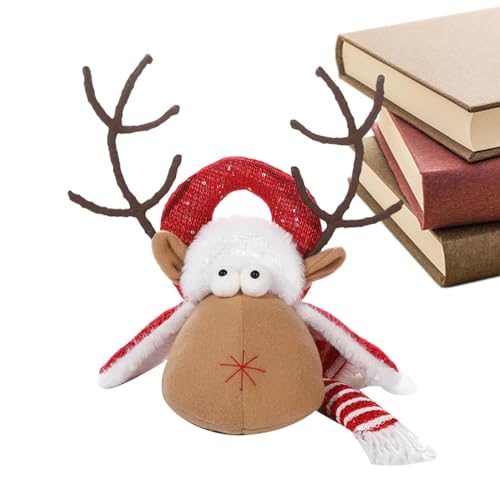 AUTOECHO Elch Stofftier - Weihnachten Cartoon Tischdekoration | Urlaub Lustige Elch Dekoration Dekorative Plushies für Kaminsims, Bücherregal von AUTOECHO