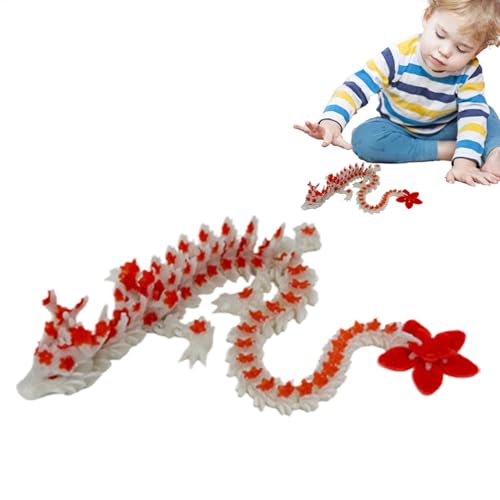 AUTOECHO Gelenkiges Drachen-Zappelspielzeug, Flexible dreidimensionale gedruckte Drachenstatue - Flexibles dreidimensionales bedrucktes Tier-Drachen-Statue-Zappelspielzeug,Home Decor Drachenspielzeug von AUTOECHO