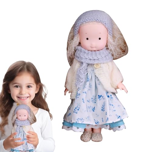 AUTOECHO Handgemachte Puppe Mädchen, Mädchen Stoffpuppe - Sammelpuppen Anime-Charakter-Spielzeug,Kuschelige Kinderpuppe mit Herbstmotiv, Kleid und Accessoires für Weihnachten, Halloween, Erntedankfest von AUTOECHO