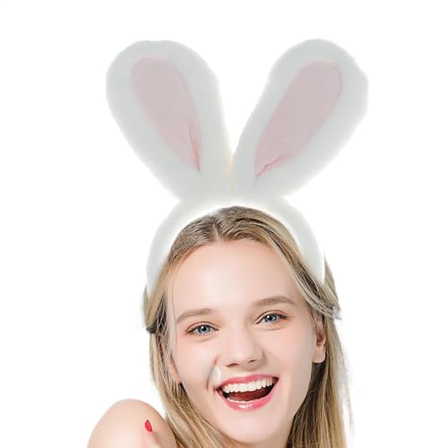 AUTOECHO Hasenohren für Erwachsene, Hasenohren für Kinder - Fuzzy Bunny Ears Kopfbedeckung | Plüsch-Fuzzy-Ohren-Kopfbedeckung, süßes Hasenohren-Kostüm für Kinder, Ostern, Geburtstag von AUTOECHO