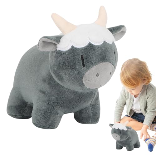 AUTOECHO Highland Cow Plüschpuppe,Plüsch Highland Cow | Kuschelige Plüschtiere Tierfigur Hochlandkuh,Kuscheliges Spielzeugtier für und Mädchen, Sofa- und Bettdekoration für Kinderzimmer, Wohnzimmer, von AUTOECHO