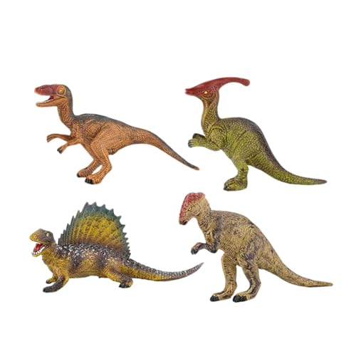 AUTOECHO Kleine Dinosaurierspielzeug, Dinosaurierspielzeug für Kinder, 4 Pack Miniaturfiguren Sortierter Dinosaurier, Kinderspielzeug für Kinder, Sammelminiaturen, Kuchen -, realistische Tierfiguren von AUTOECHO