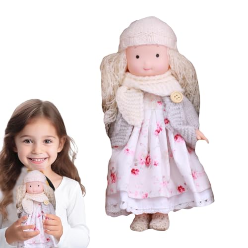 AUTOECHO Mädchen-Stoffpuppe, kleine Puppen | Sammelpuppen Anime-Charakter-Spielzeug - Kuschelige Kinderpuppe mit Herbstmotiv, Kleid und Accessoires für Weihnachten, Halloween, Erntedankfest von AUTOECHO