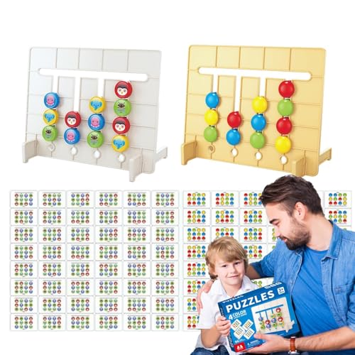 AUTOECHO Matching-Spiel, Denkspiele für Kinder - Lernspielzeug für die frühe Bildung,4-Farben-Matching-Spiel mit 48 doppelseitigen Karten, Vorschul-Lernspielzeug für Reisen, Zuhause von AUTOECHO