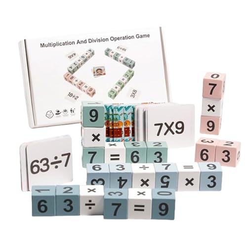 AUTOECHO Multiplikations-Mathe-Brettspiel, Tisch-Mathe-Spiele, Multiplikation Division Holzspielzeug, Holztischspiel, Familienreisespiel für, Mädchen, Kinder, Kinder, Freunde von AUTOECHO