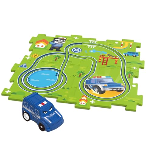 AUTOECHO Puzzle-Racer-Autobahn-Set, Puzzle-Autobahn-Spielzeug,Puzzle-Rennwagen-Spielset - Pädagogische Puzzle-Tracks-Autospielzeuge, Puzzle-Track-Auto-Spielset für die frühe Entwicklung von AUTOECHO