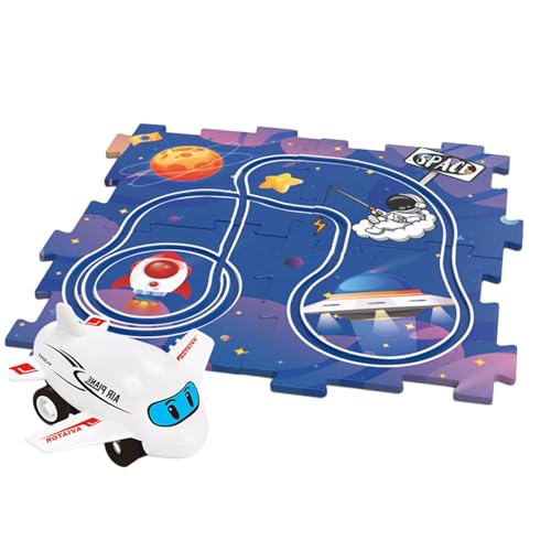 AUTOECHO Puzzle-Rennstreckenauto-Spielset, Puzzle-Rennstreckenauto-Set | Kinder-Autobahn-Set,Pädagogische Puzzle-Tracks-Autospielzeuge, Puzzle-Track-Auto-Spielset für die frühe Entwicklung von AUTOECHO