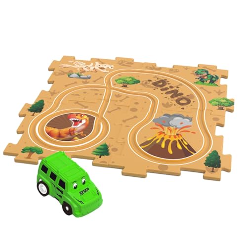 AUTOECHO Puzzle-Rennstreckenauto-Spielset, Puzzle-Rennstreckenauto-Set - Puzzle-Rennstrecken | Pädagogische Puzzle-Tracks-Autospielzeuge, Puzzle-Track-Auto-Spielset für die frühe Entwicklung von AUTOECHO