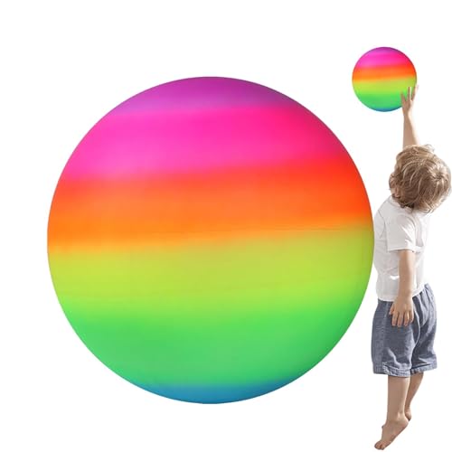 AUTOECHO Regenbogen-Hüpfball, Regenbogen-Fußball | Aufblasbare Bälle für Kinder,Aufblasbare Wasserspiele für Kinder, Strandball, Schwimmbadspielzeug, Sommer-Spaß im Freien, Wasserball-Requisite für von AUTOECHO