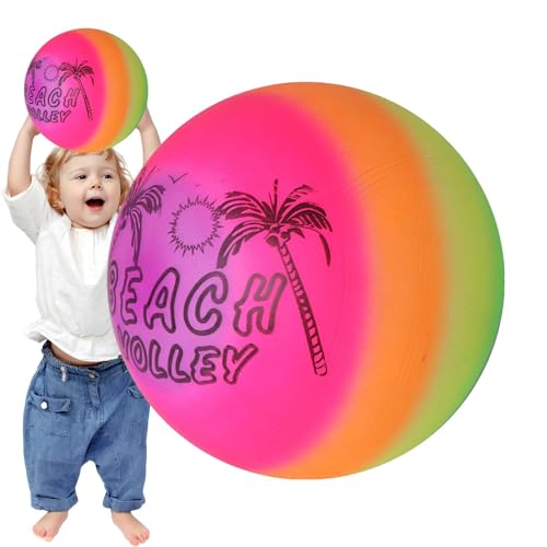 AUTOECHO Regenbogen-Spielplatzball,Regenbogenball - Aufblasbare Bälle für Kinder - Aufblasbare Wasserspiele für Kinder, Strandball, Schwimmbadspielzeug, Sommer-Spaß im Freien, Wasserball-Requisite für von AUTOECHO