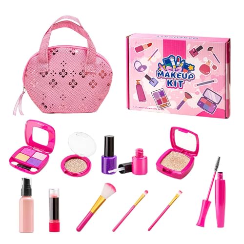 AUTOECHO Rollenspiel-Make-up-Spielzeug, Kinder-Make-up-Set für Mädchen - Beauty-Kosmetik-Komplettset für Kleinkinder | Tragbares Kinder-Make-up-Set für Kinder, Kleinkinder, Familie und Freunde von AUTOECHO