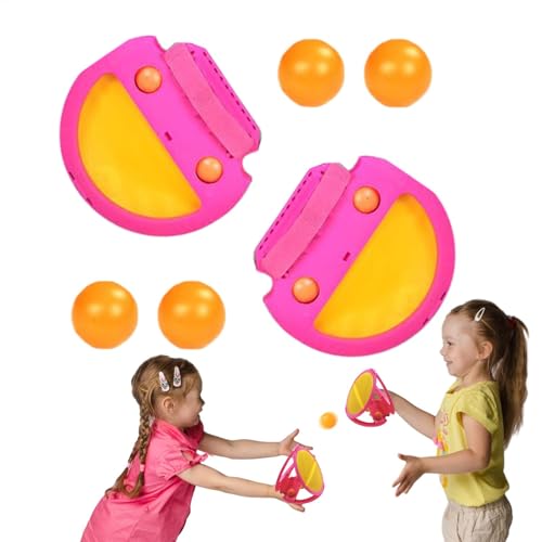 AUTOECHO Schläger-Taschenfangspiel, Schlägertaschen-Fangspielzeug | Kinderwurf-Fangballspielzeug mit 4 Bällen,Hinterhof-Strandspielzeug, Ball- und Fangspiel für und Mädchen von AUTOECHO