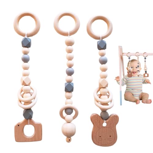 AUTOECHO Spiel- und Turnspielzeug aus Holz, Baby-Fitness-Anhänger | Aktivitätsanhänger für - Holz-Kinderzimmer-Dekoration, Spielzeug, Kinderwagen, Kinderbett, Spielzeug, Anhänger, Spielzeug, von AUTOECHO