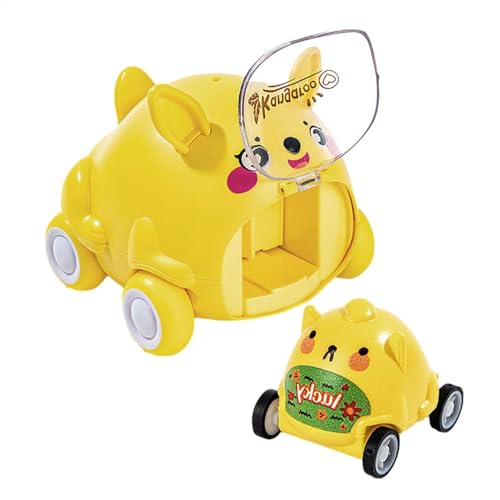 AUTOECHO Spielzeugauto für Kleinkinder, Press-and-Go-Auto, Spielen Sie Auto-Spielzeug-Tier-Push-Truck-Spielzeug, Pull Racing Car Rabbit Lernfahrzeugspielzeug für Mädchen und von AUTOECHO