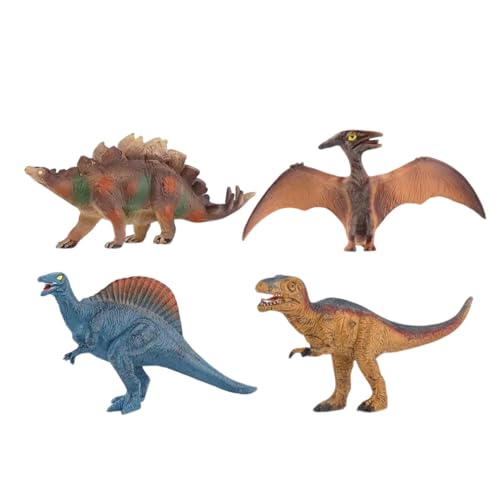 AUTOECHO Spielzeugdinosaurierfiguren, Dinosauriermodell | 4 Pack Miniaturfiguren Sortierter Dinosaurier - Kinderspielzeug für Kinder, Sammelminiaturen, Kuchen -, realistische Tierfiguren für Kinder von AUTOECHO