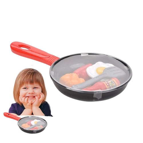 AUTOECHO Stellen Sie Sich eine Kochpfanne vor, Spielzeug-Kochpfanne | Spielpfannen Spielzeug für Kinder - Rollenspielset-Zubehör mit Pfannen, Utensilien, Kochgeschirr, Lebensmitteln, Lerngeschenk für von AUTOECHO